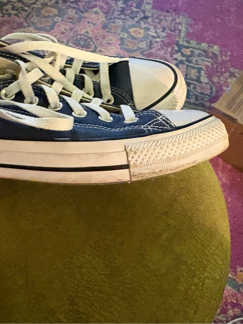 Converse All-Star Chuck Taylor Navy Canvas Low-Top Sneakers with White Accents - Picture 7 of 10